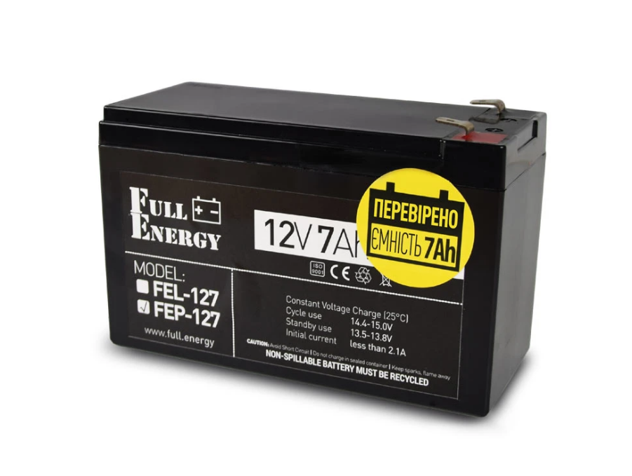 Акумулятор 12В 7 Аг для ДБЖ Full Energy FEP-127